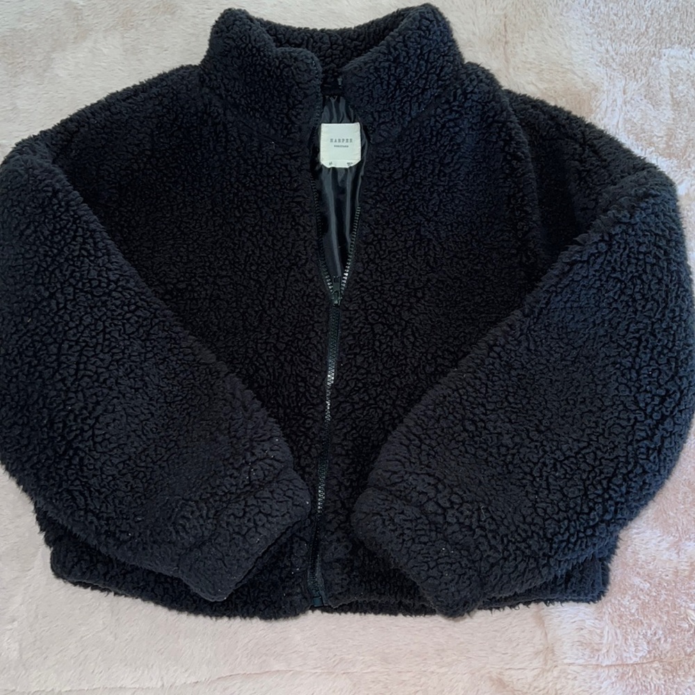 Black Sherpa Jacket Size Medium